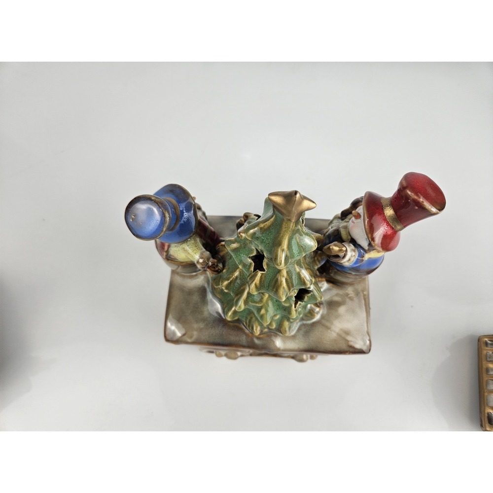 Vintage 3 Piece Stoneglaze Train Christmas Collection‎ Santa Snowmen Stars - Picture 7 of 13